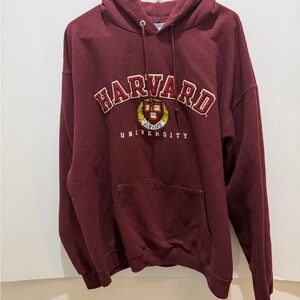 Harvard University Champion Hoodie Mens Size 2XL Maroon Embroidered Pullover